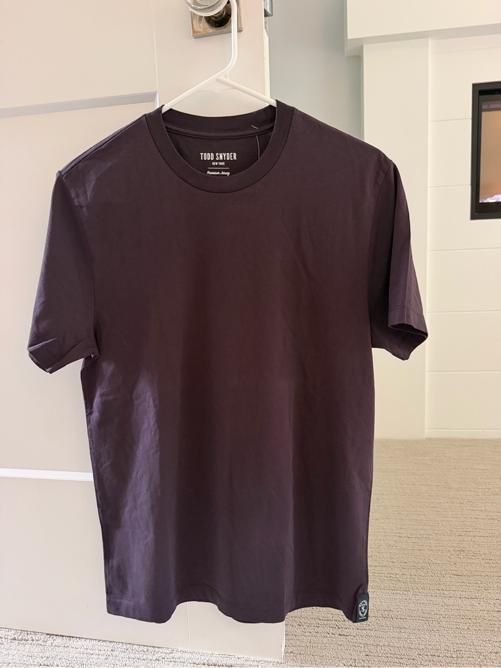 TODD SNYDER Awesome Deep Plum Short Sleeve Cotton T-Shirt Sz S NWT $88!!